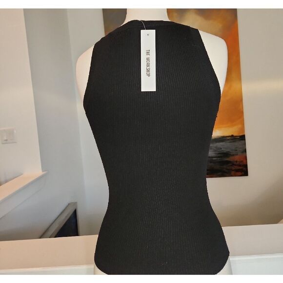 The Workshop Black Ribbed Tank Top for Women Size L NWT - Picture 2 of 2
